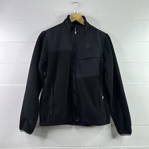 LANDS END Black Nylon Polyester Fleece Full Zip-Up Layering Jacket‎ Size Small